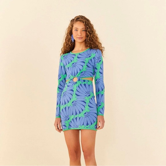 Farm Rio Palermo Green Mini Dress